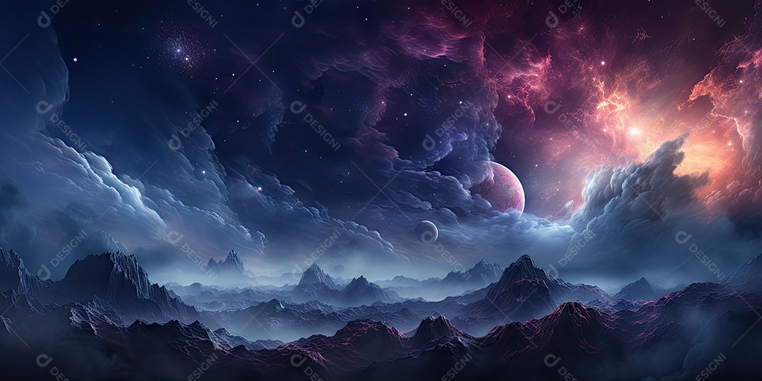 Nebulosa cósmica no espaço profundo gerado por IA