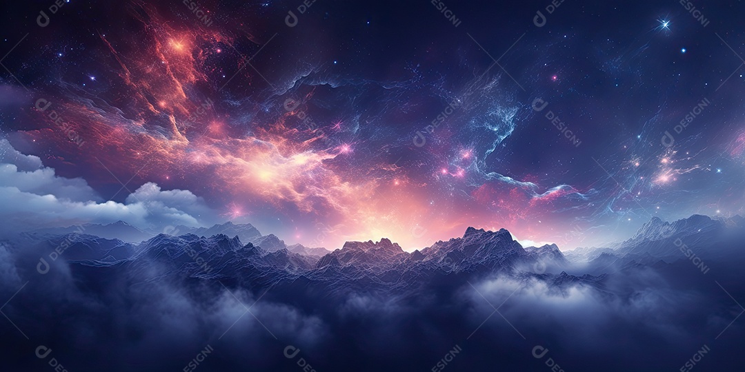 Nebulosa cósmica no espaço profundo gerado por IA