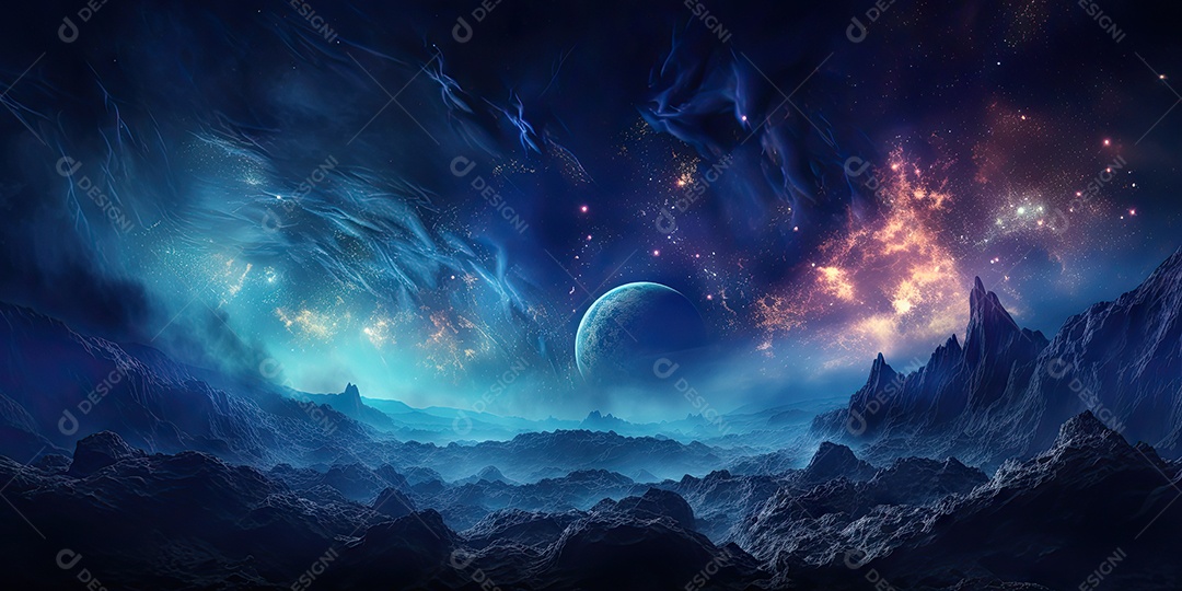 Nebulosa cósmica no espaço profundo gerado por IA