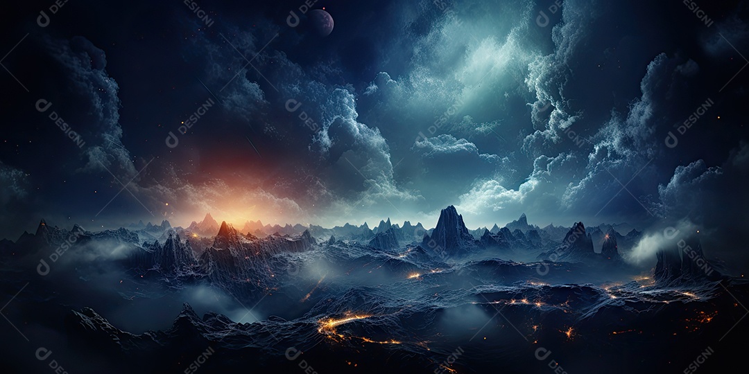 Nebulosa cósmica no espaço profundo gerado por IA