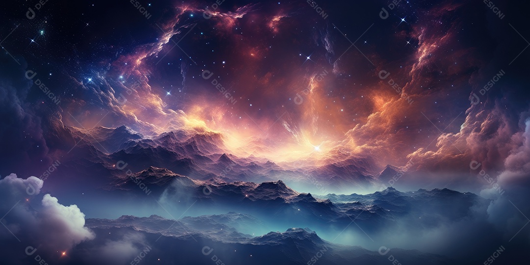 Nebulosa cósmica no espaço profundo gerado por IA