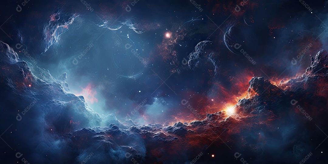 Nebulosa cósmica no espaço profundo gerado por IA