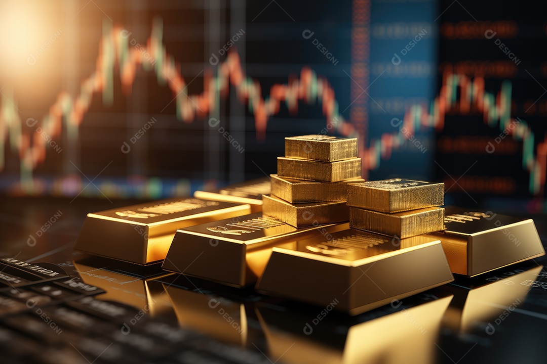 Investimento em Bitcoin e gráfico em fundo de gráfico de flutuação