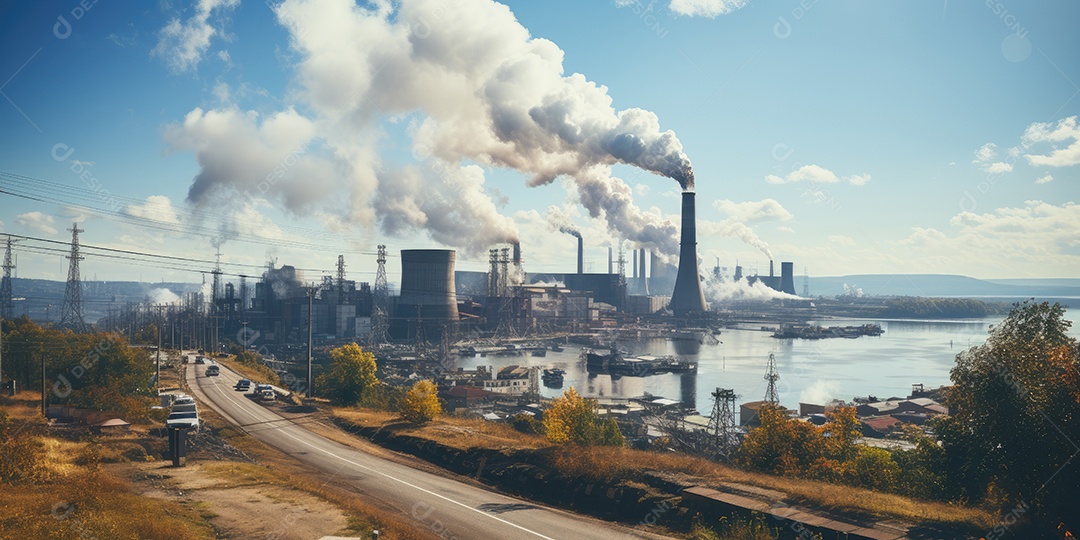 Usinas elétricas com turbinas e geradores trabalham incansavelmente para produzir a eletricidade necessária à cidade