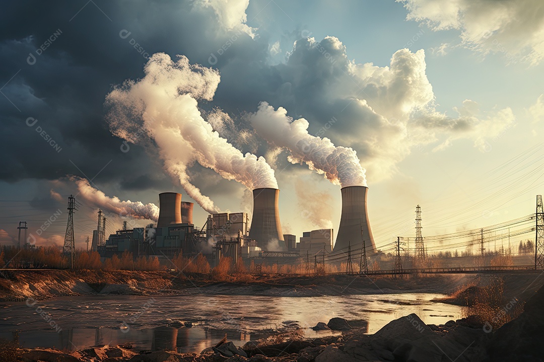 Usinas elétricas com turbinas e geradores trabalham incansavelmente para produzir a eletricidade necessária à cidade