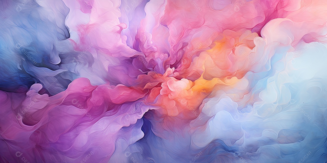 Uma pintura abstrata em aquarela com uma mistura de tons pastéis suaves gerado por IA