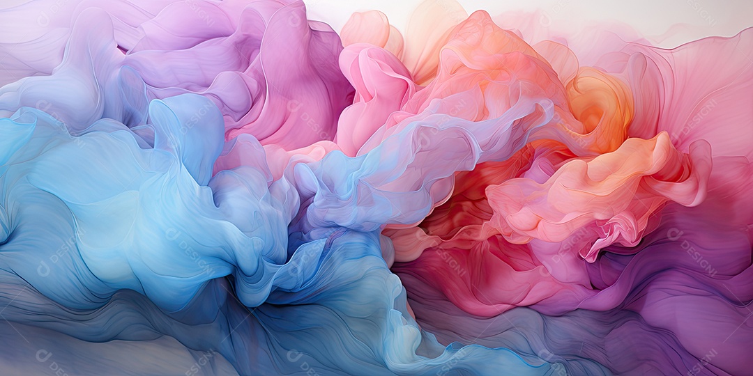 Uma pintura abstrata em aquarela com uma mistura de tons pastéis suaves gerado por IA