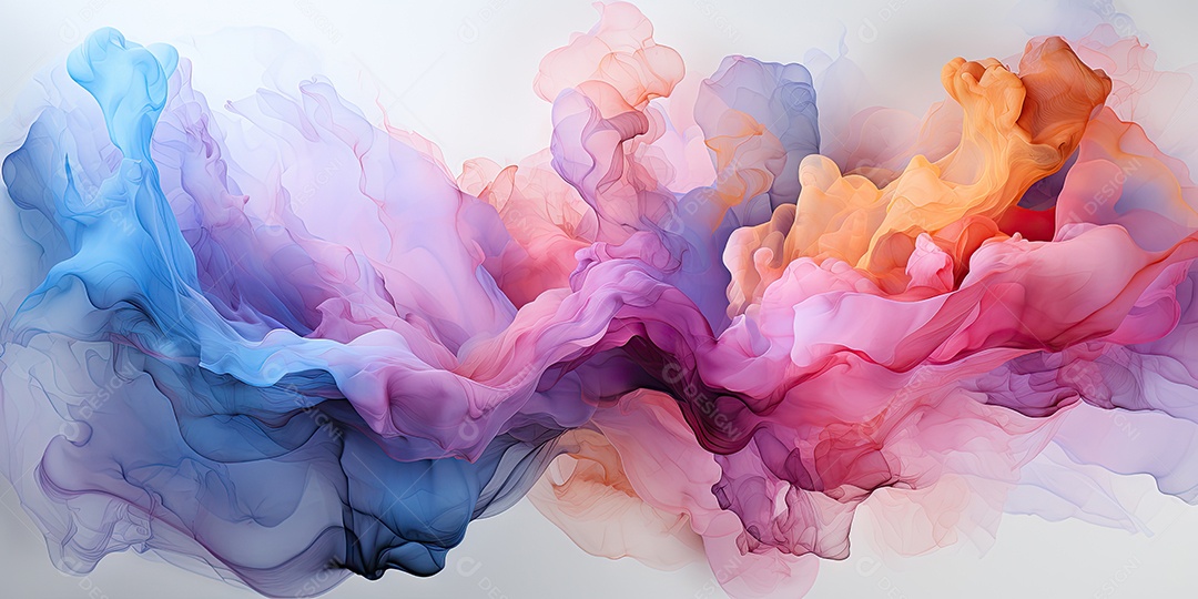 Uma pintura abstrata em aquarela com uma mistura de tons pastéis suaves gerado por IA