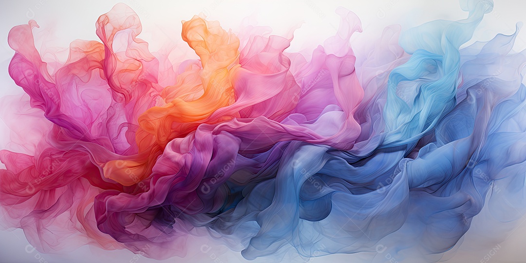 Uma pintura abstrata em aquarela com uma mistura de tons pastéis suaves gerado por IA