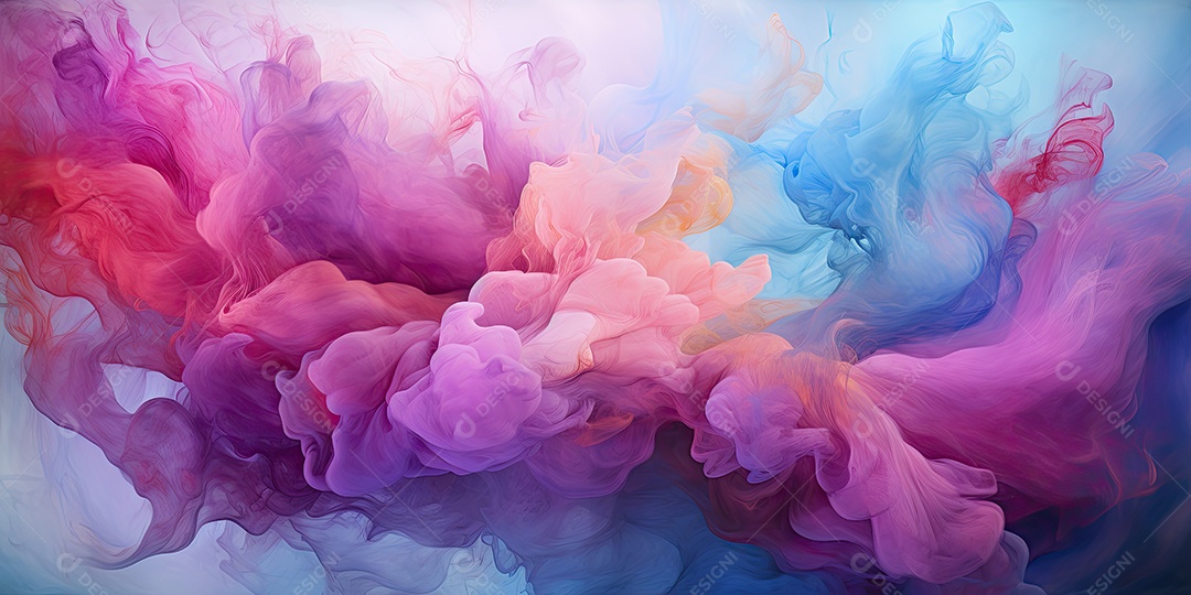 Uma pintura abstrata em aquarela com uma mistura de tons pastéis suaves gerado por IA