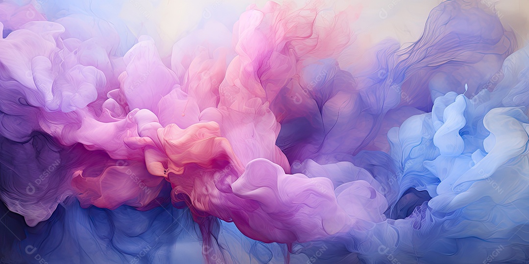 Uma pintura abstrata em aquarela com uma mistura de tons pastéis suaves gerado por IA