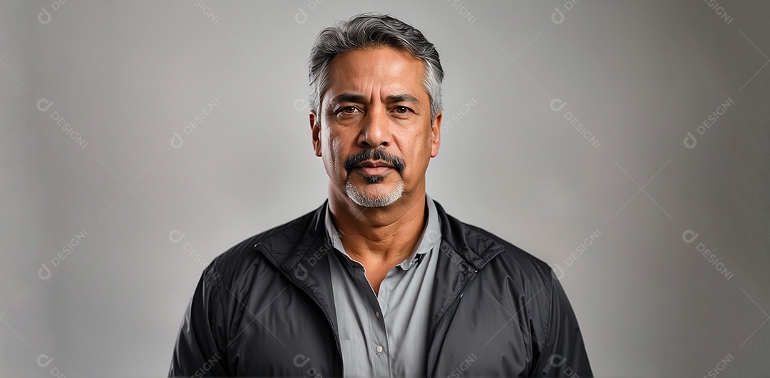 Homem de meia idade isolado luz de estúdio