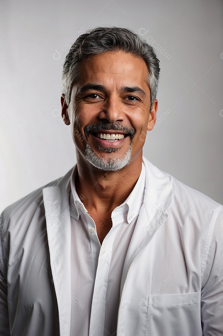 Homem de meia idade isolado luz de estúdio