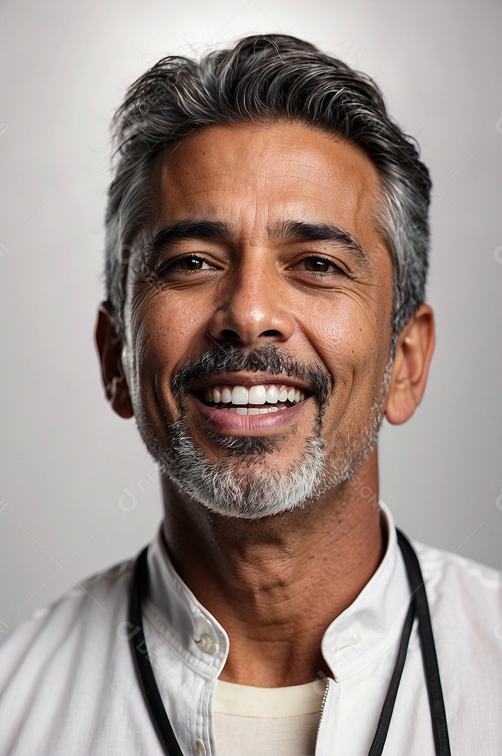 Homem de meia idade isolado luz de estúdio