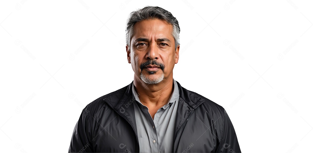 Homem de meia idade isolado luz de estúdio