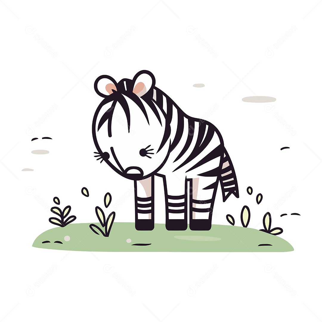 Zebra Desenho Animado Ilustração Vetor EPS