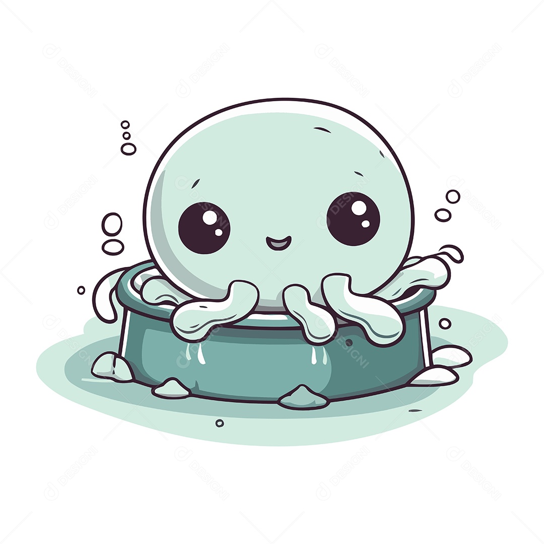 Polvo Desenho Animado Ilustração Vetor EPS