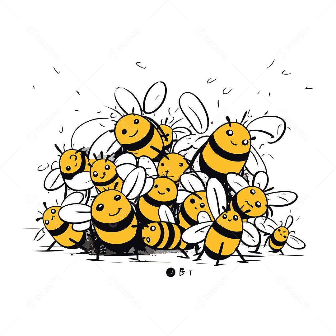 Abelha Desenho Animado Ilustração Vetor EPS