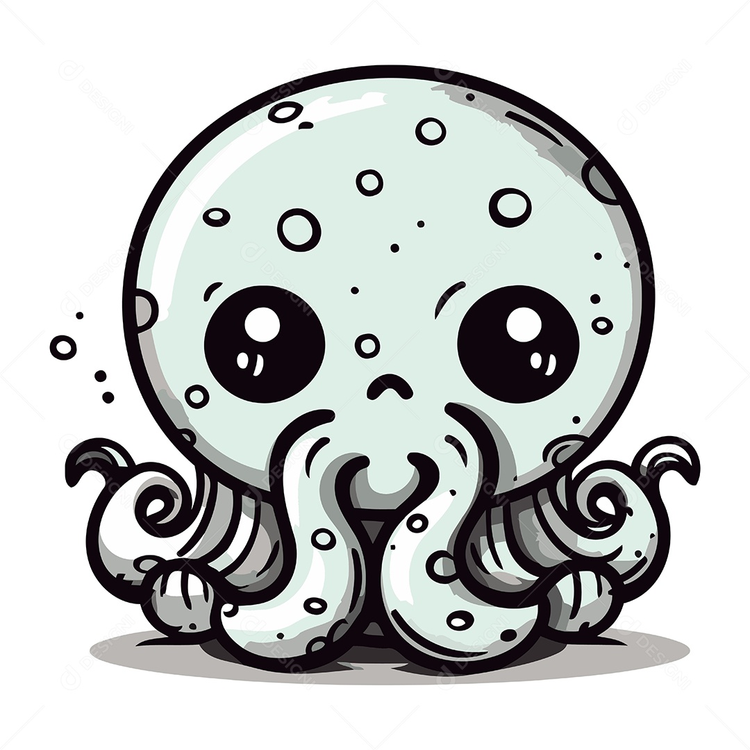 Polvo Desenho Animado Ilustração Vetor EPS