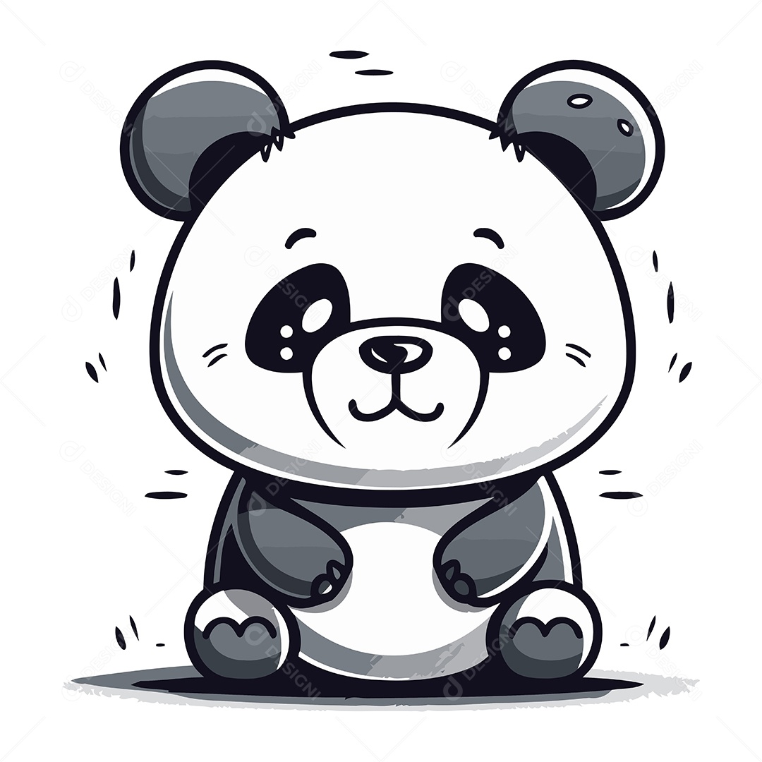 Urso Panda Desenho Animado Ilustração Vetor EPS