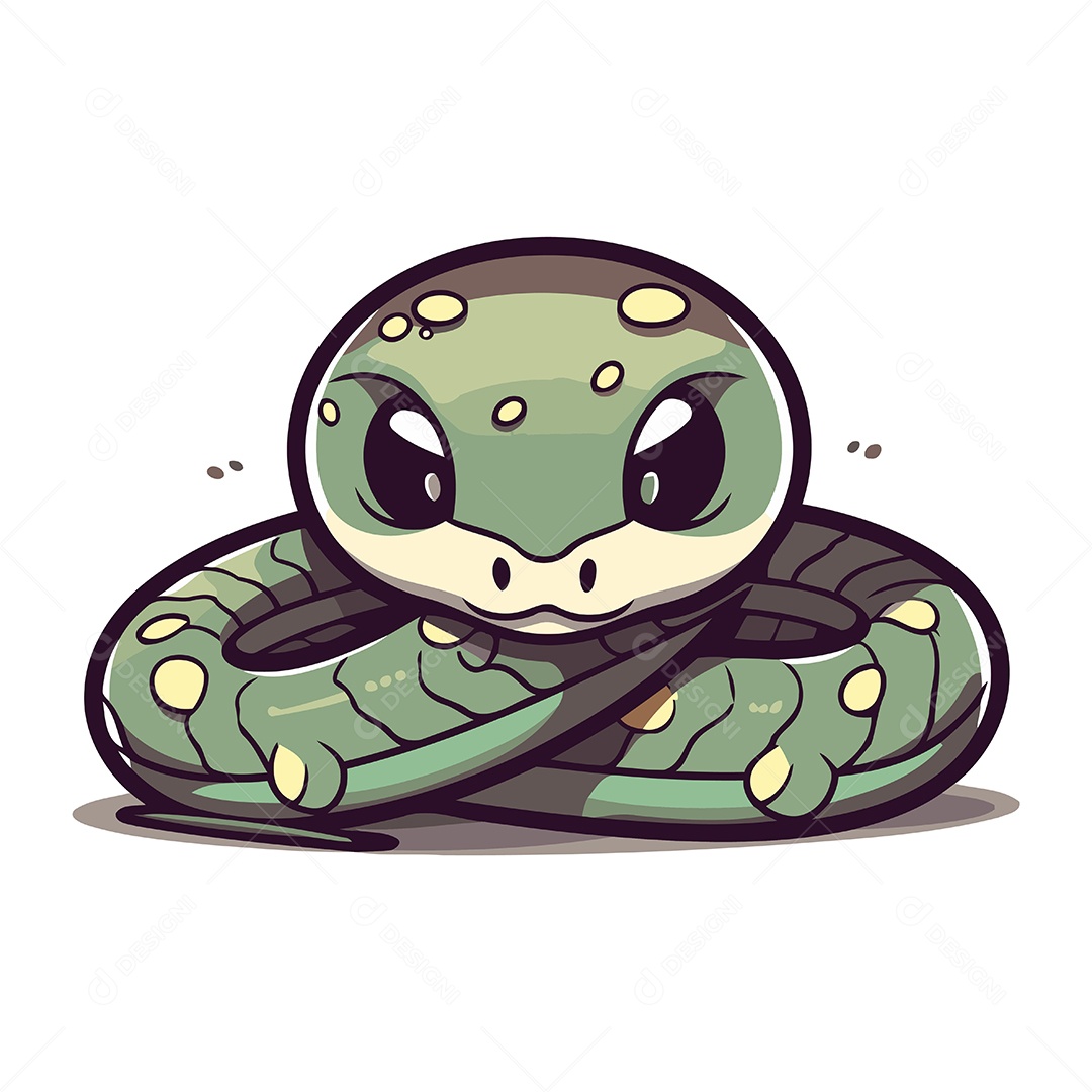 Cobra Desenho Animado Ilustração Vetor EPS