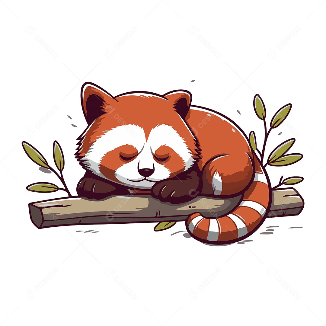Panda Vermelho Desenho Animado Ilustração Vetor EPS