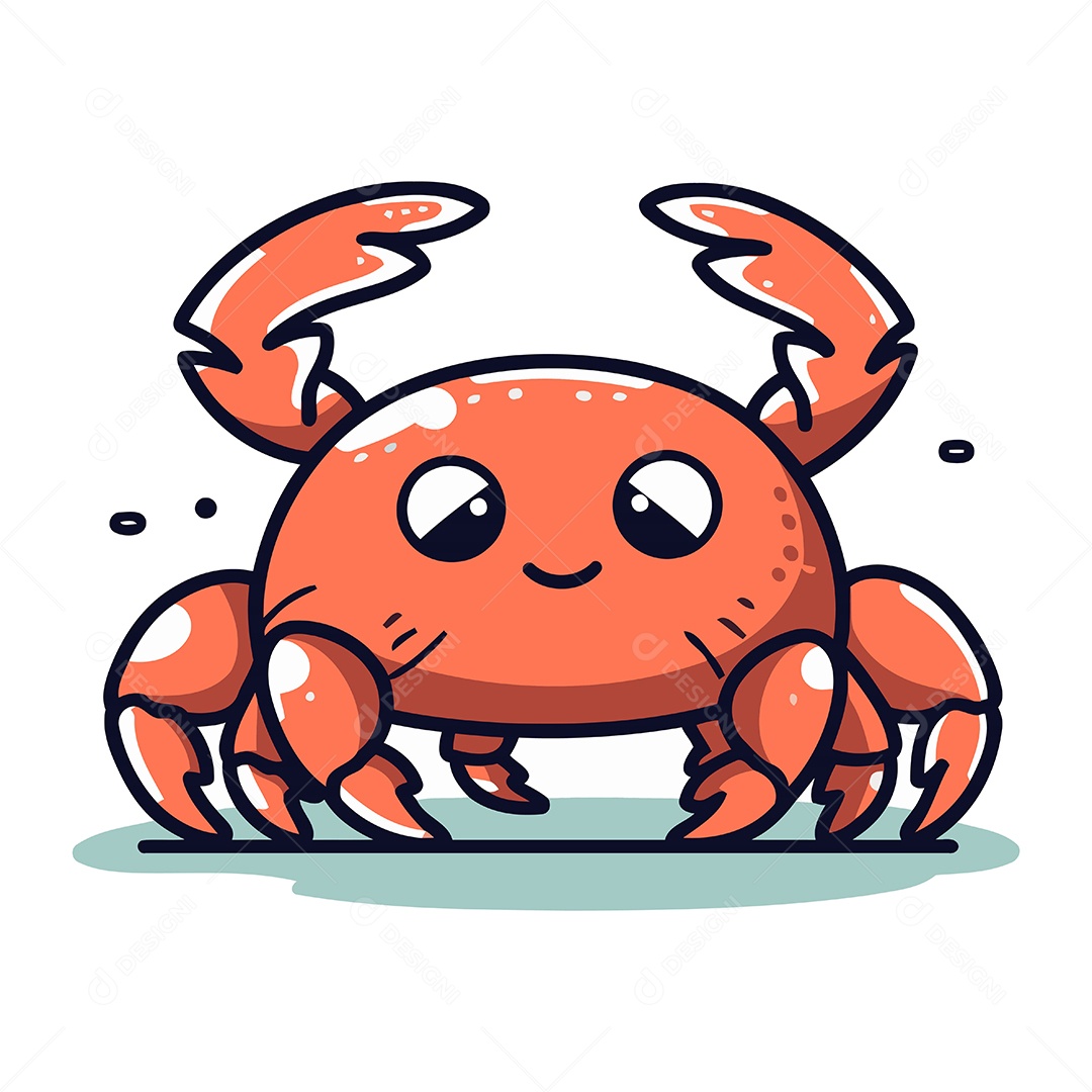 Caranguejo Desenho Animado Ilustração Vetor EPS