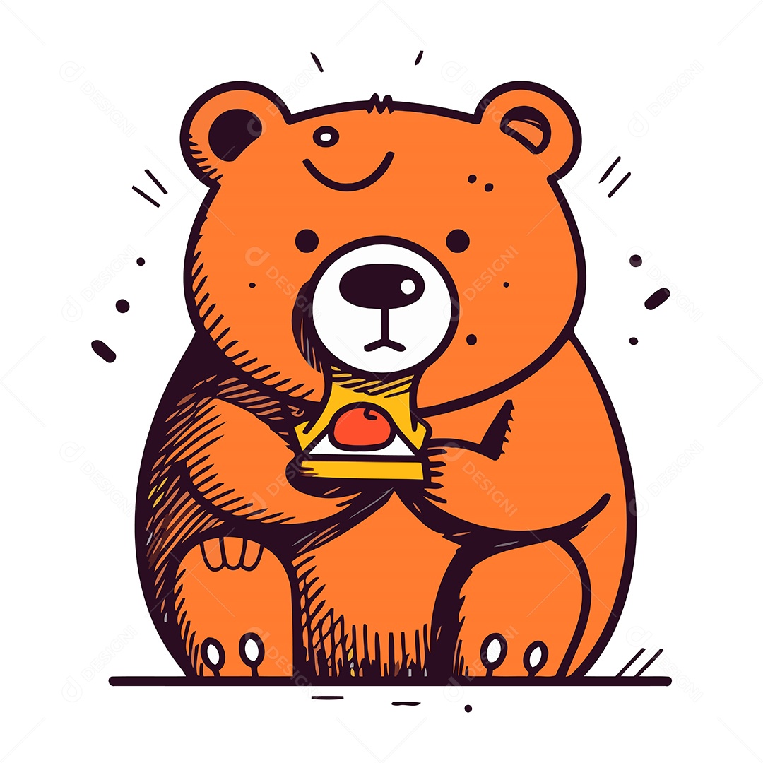 Urso Desenho Animado Ilustração Vetor EPS