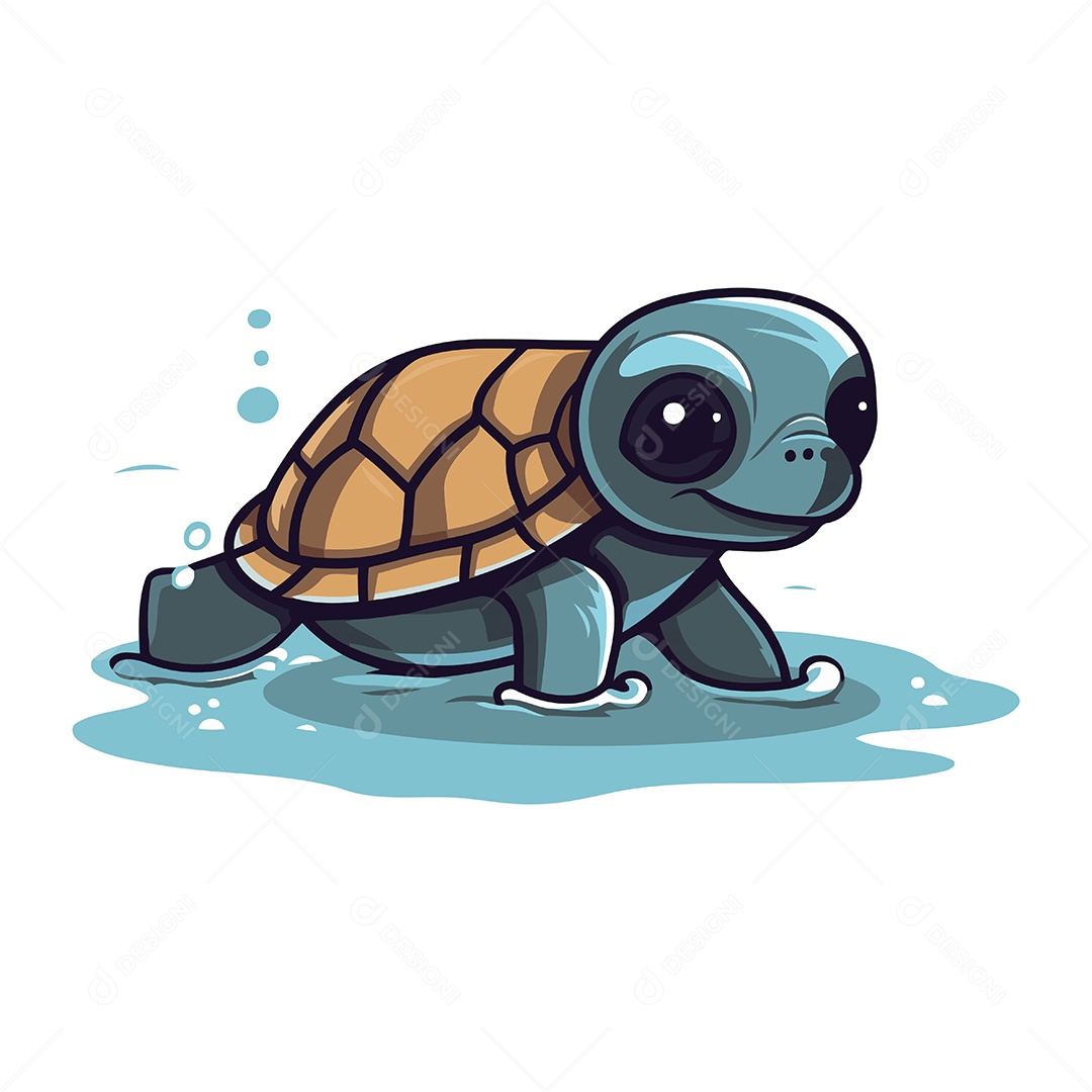 Tartaruga Desenho Animado Ilustração Vetor EPS
