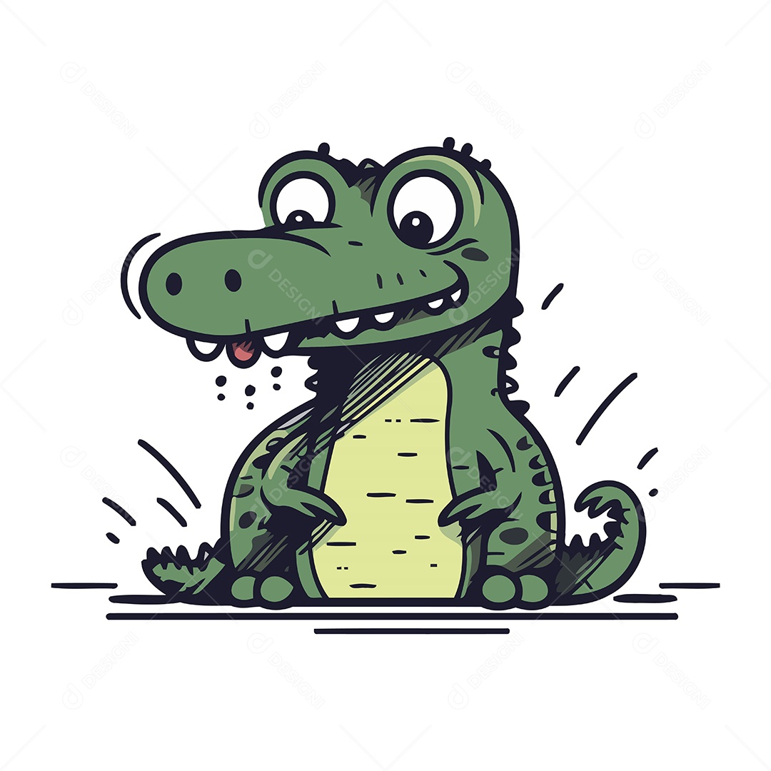 Crocodilo Desenho Animado Ilustração Vetor EPS