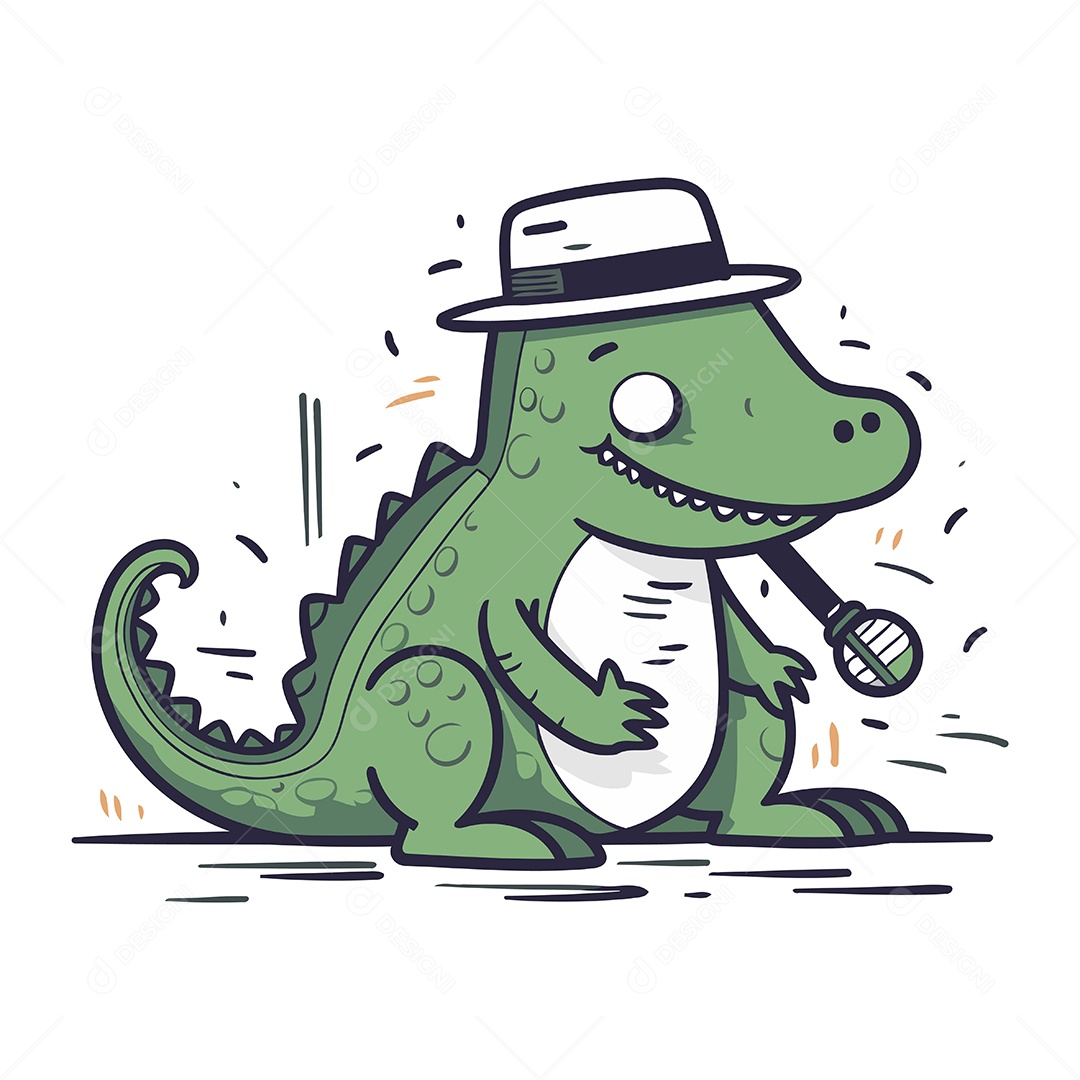 Crocodilo Desenho Animado Ilustração Vetor EPS