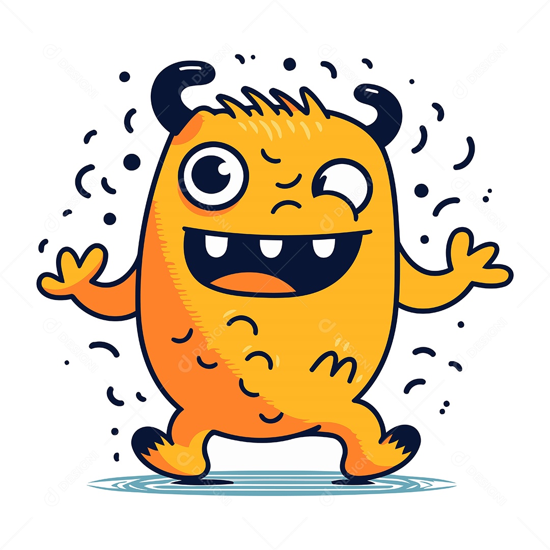 Monstro Desenho Animado Ilustração Vetor EPS