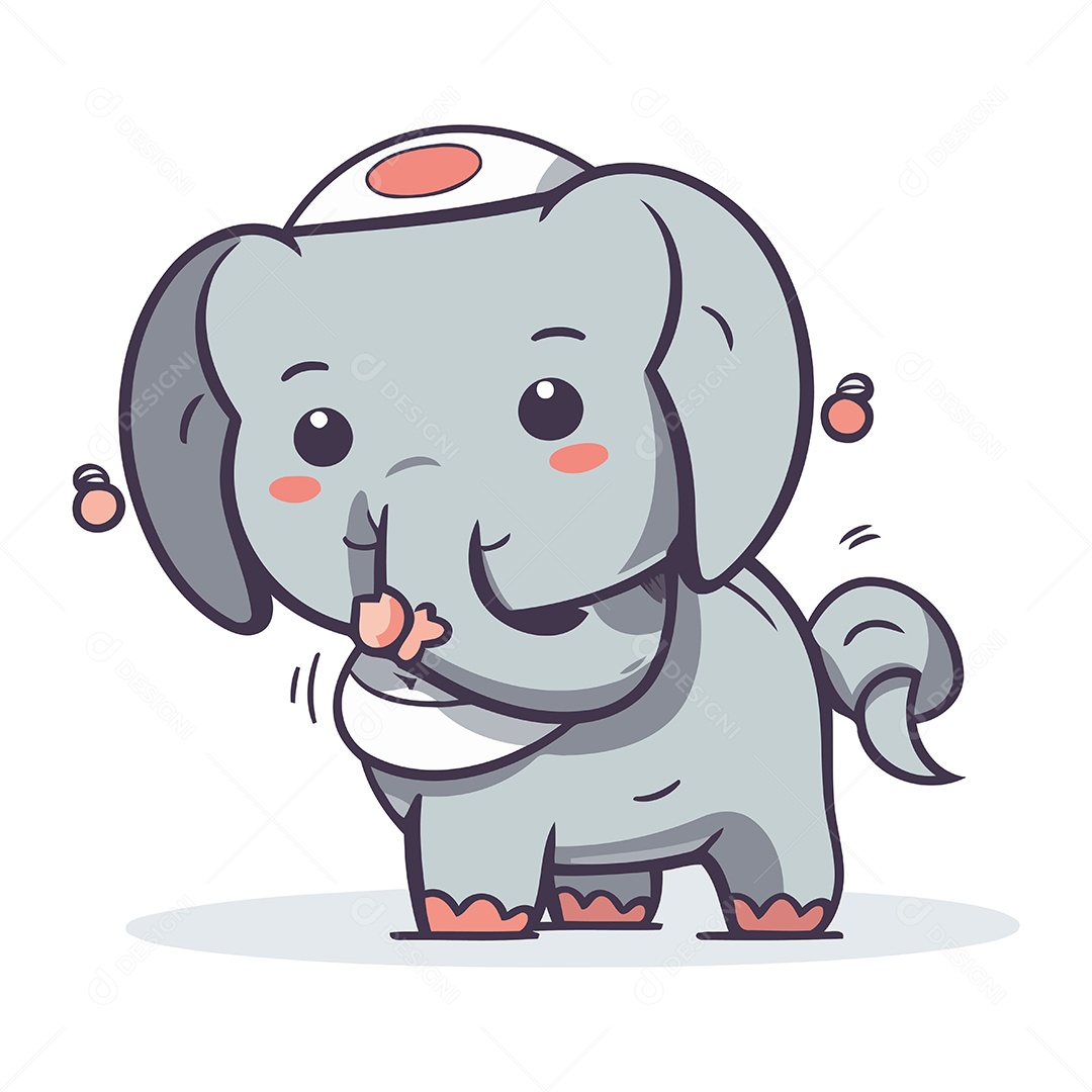 Elefante Desenho Animado Ilustração Vetor EPS