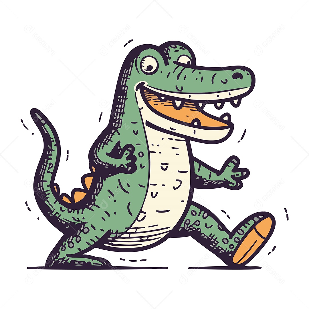 Crocodilo Desenho Animado Ilustração Vetor EPS