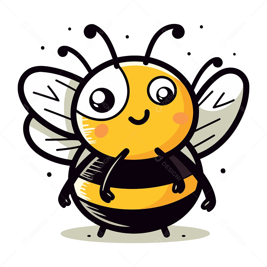 Abelha Desenho Animado Ilustração Vetor EPS