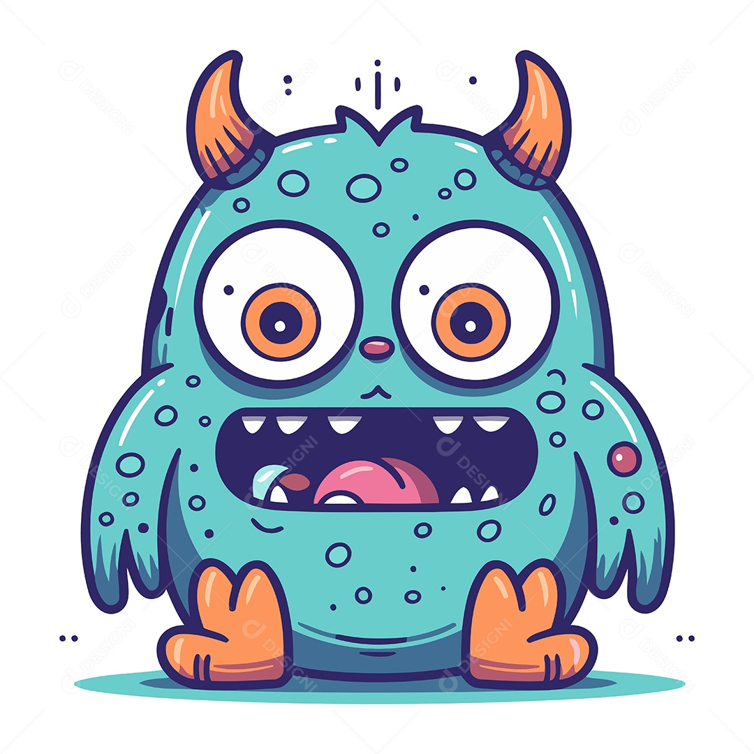 Monstro Desenho Animado Ilustração Vetor EPS