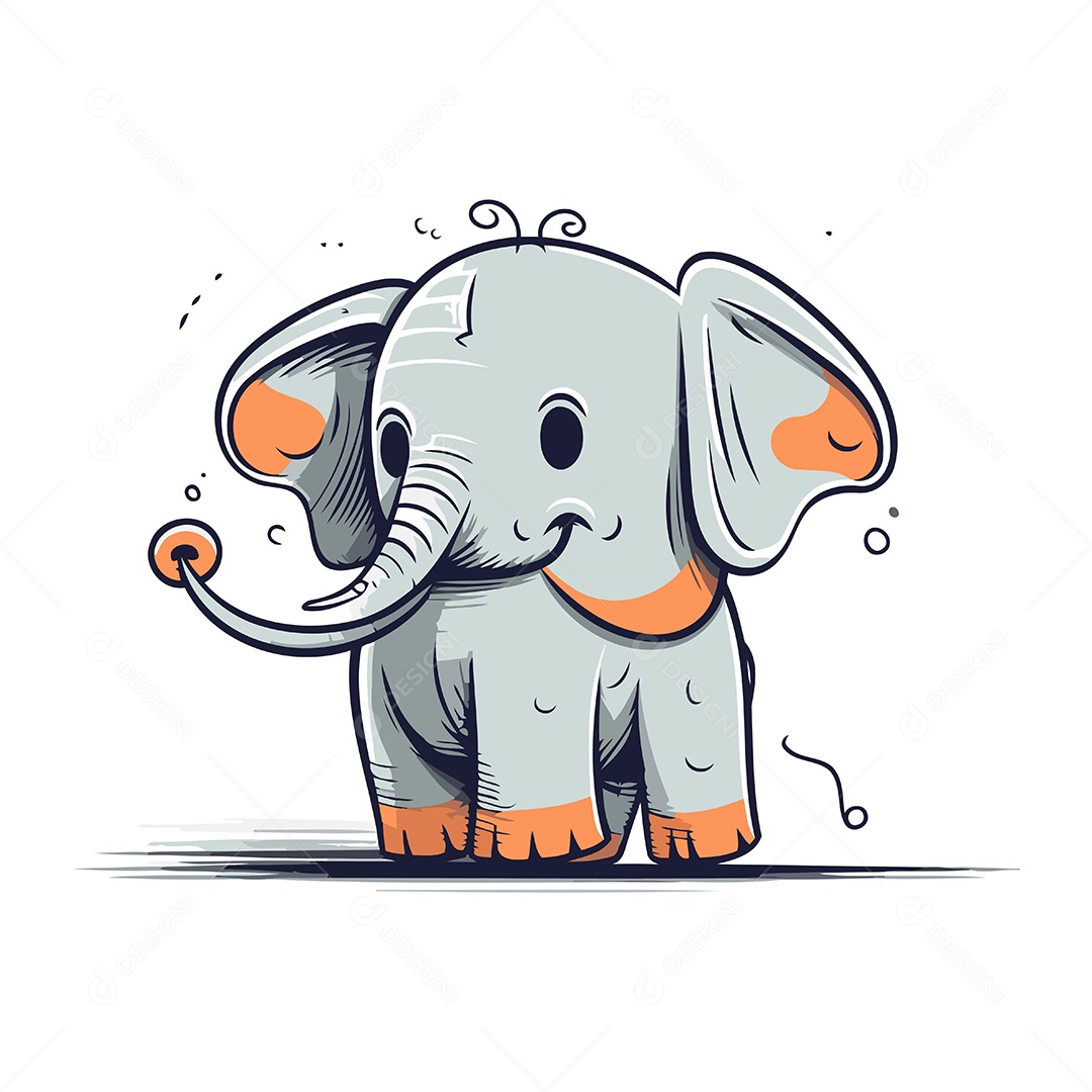 Elefante Desenho Animado Ilustração Vetor EPS