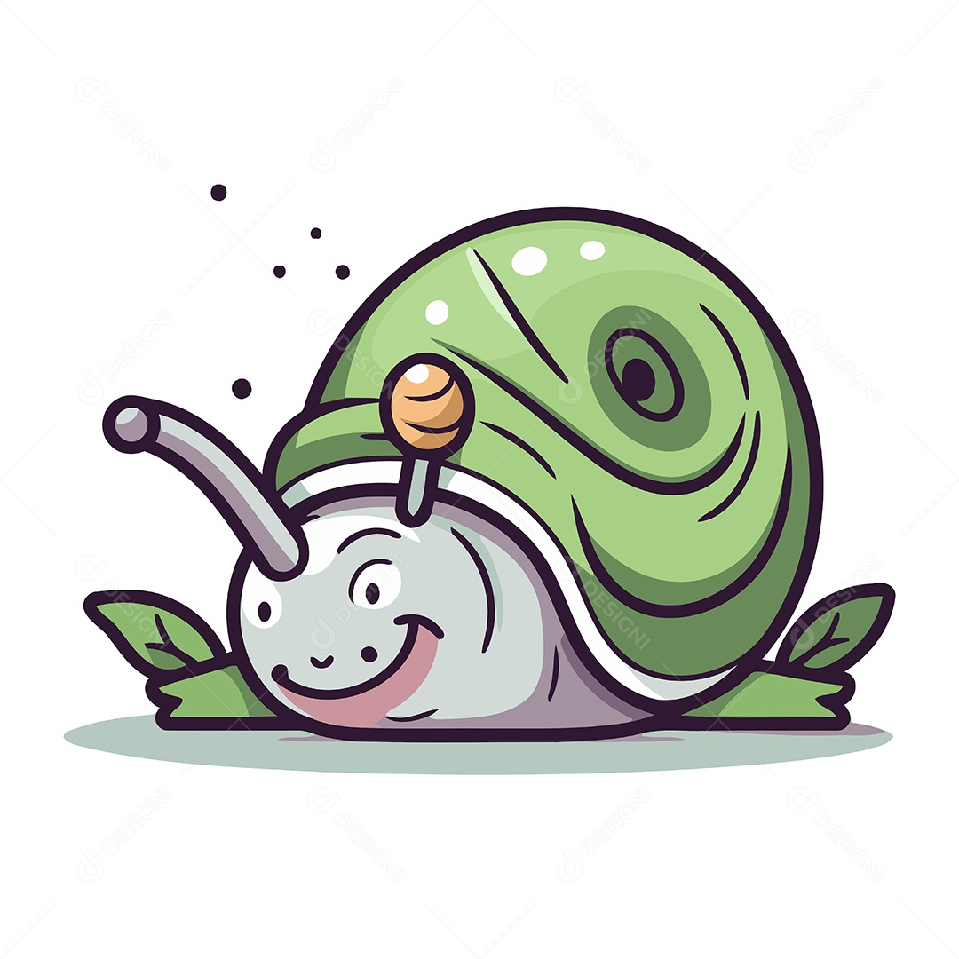 Caracol Desenho Animado Ilustração Vetor EPS
