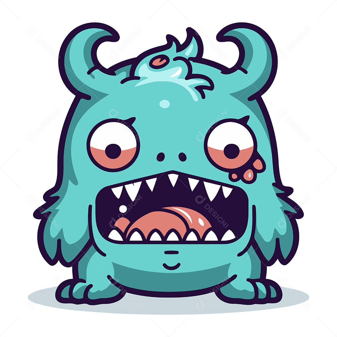 Monstro Desenho Animado Ilustração Vetor EPS