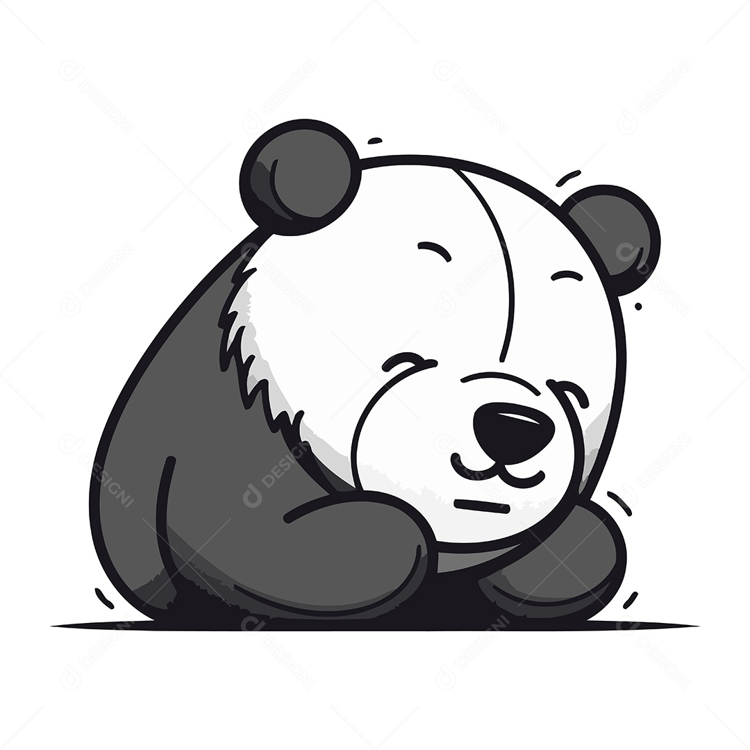 Urso Panda Desenho Animado Ilustração Vetor EPS