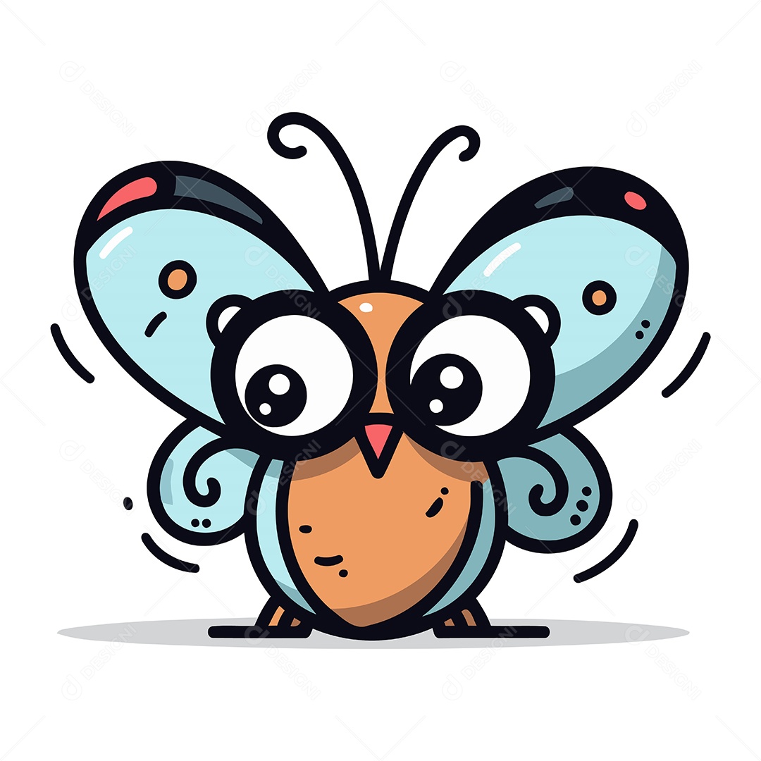 Borboleta Desenho Animado Ilustração Vetor EPS