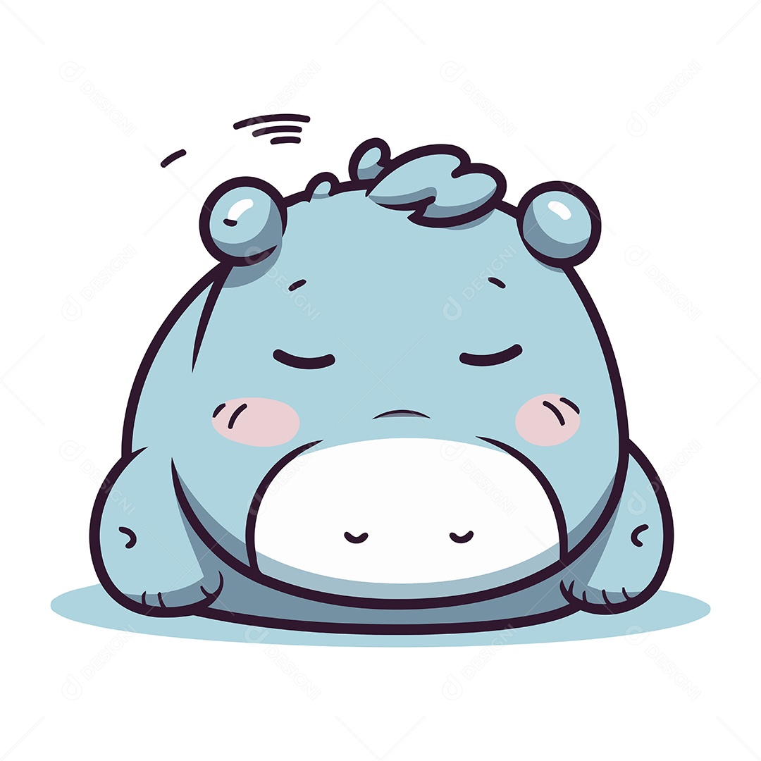 Hipopótamo Desenho Animado Ilustração Vetor EPS