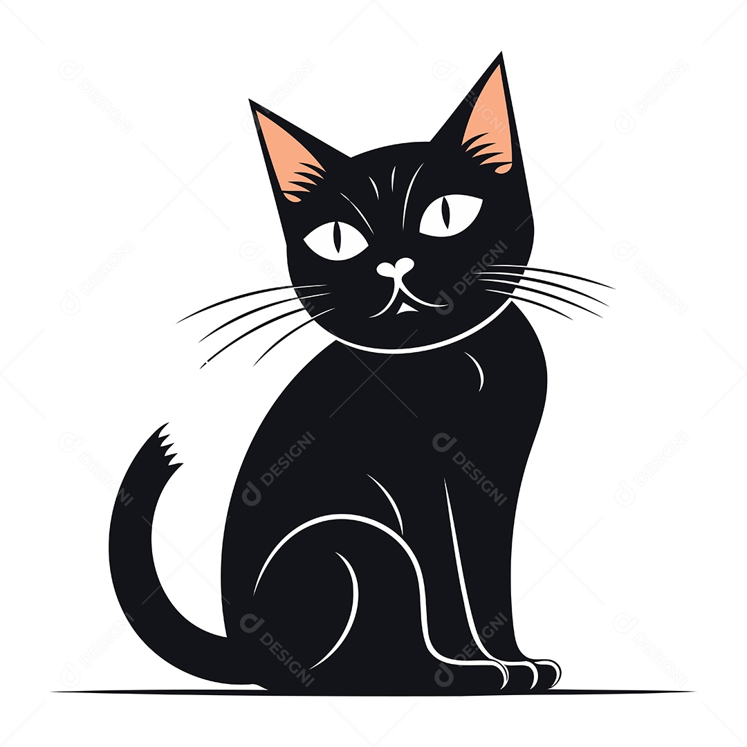Gato Desenho Animado Ilustração Vetor EPS