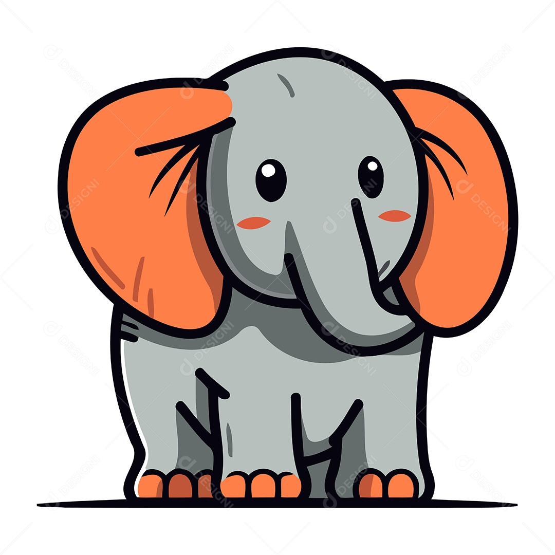 Elefante Desenho Animado Ilustração Vetor EPS