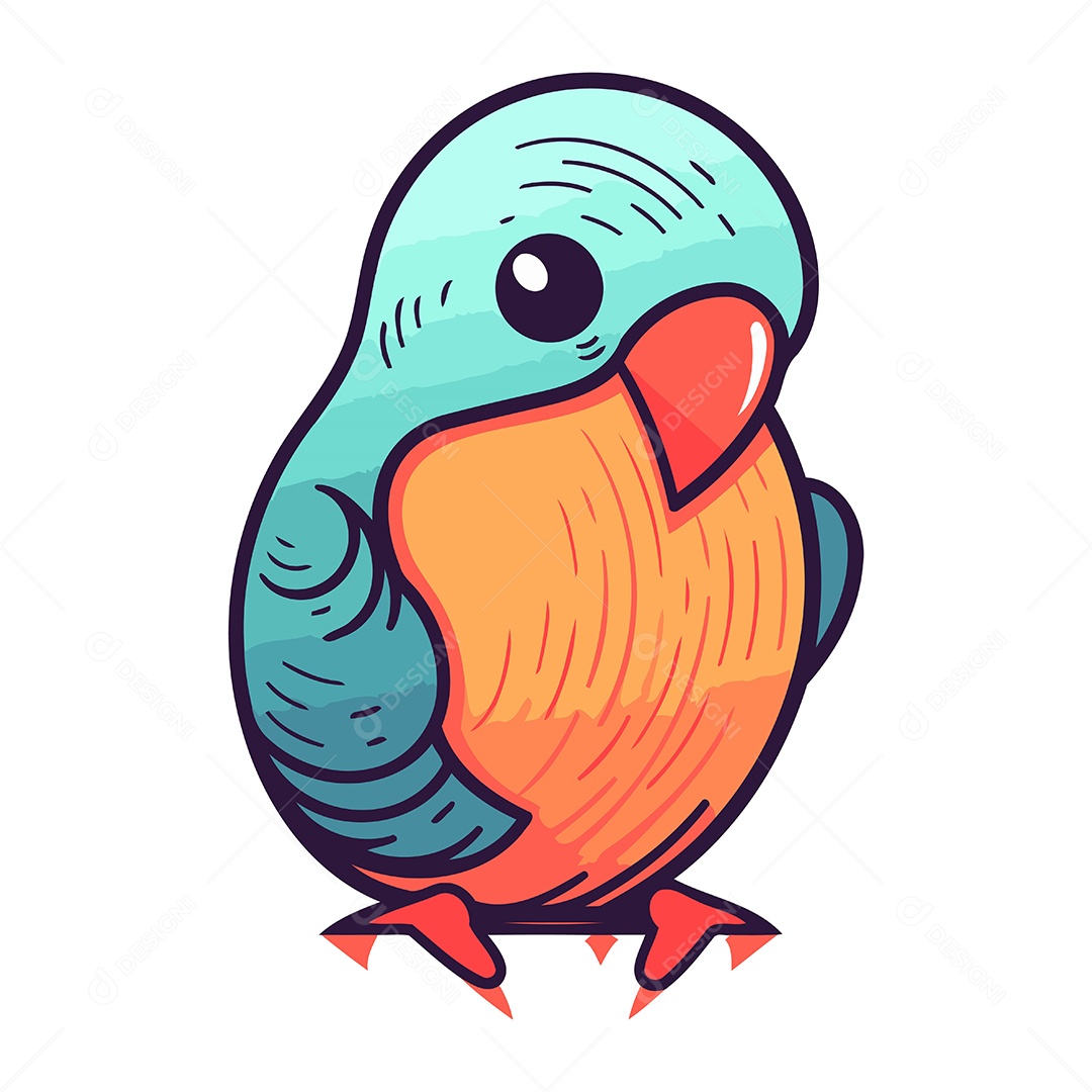 Papagaio Desenho Animado Ilustração Vetor EPS