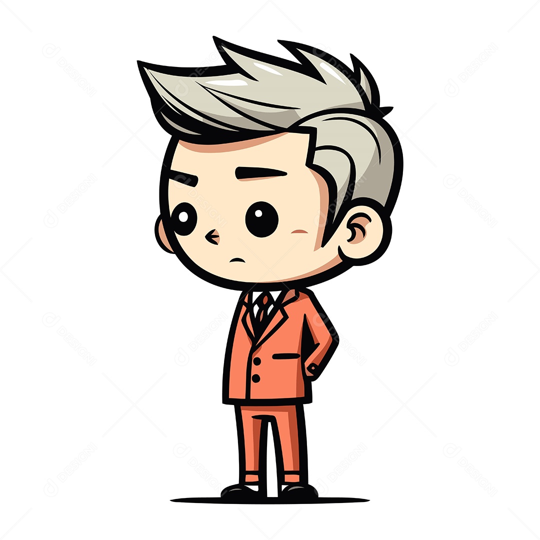 Homem de Terno Desenho Animado Ilustração Vetor EPS