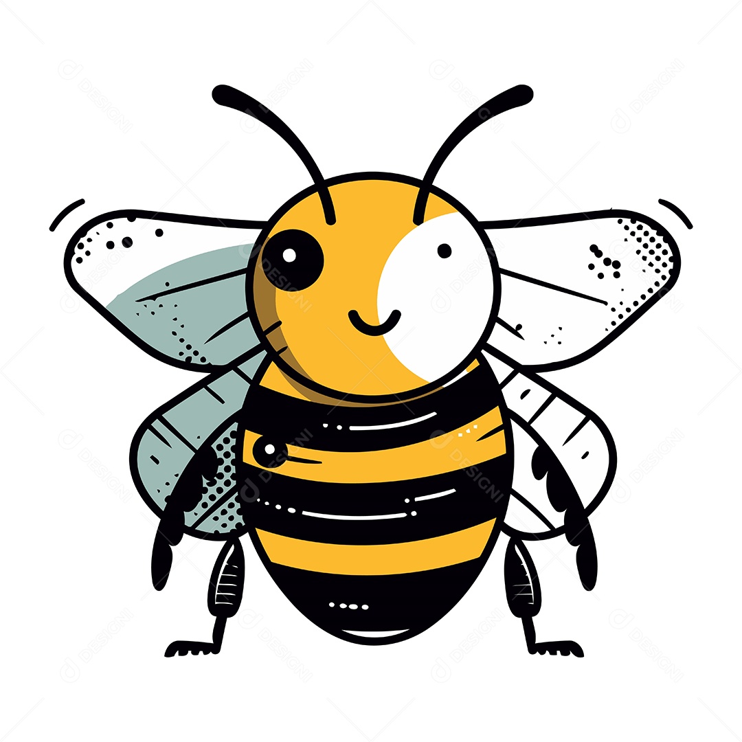 Abelha Desenho Animado Ilustração Vetor EPS
