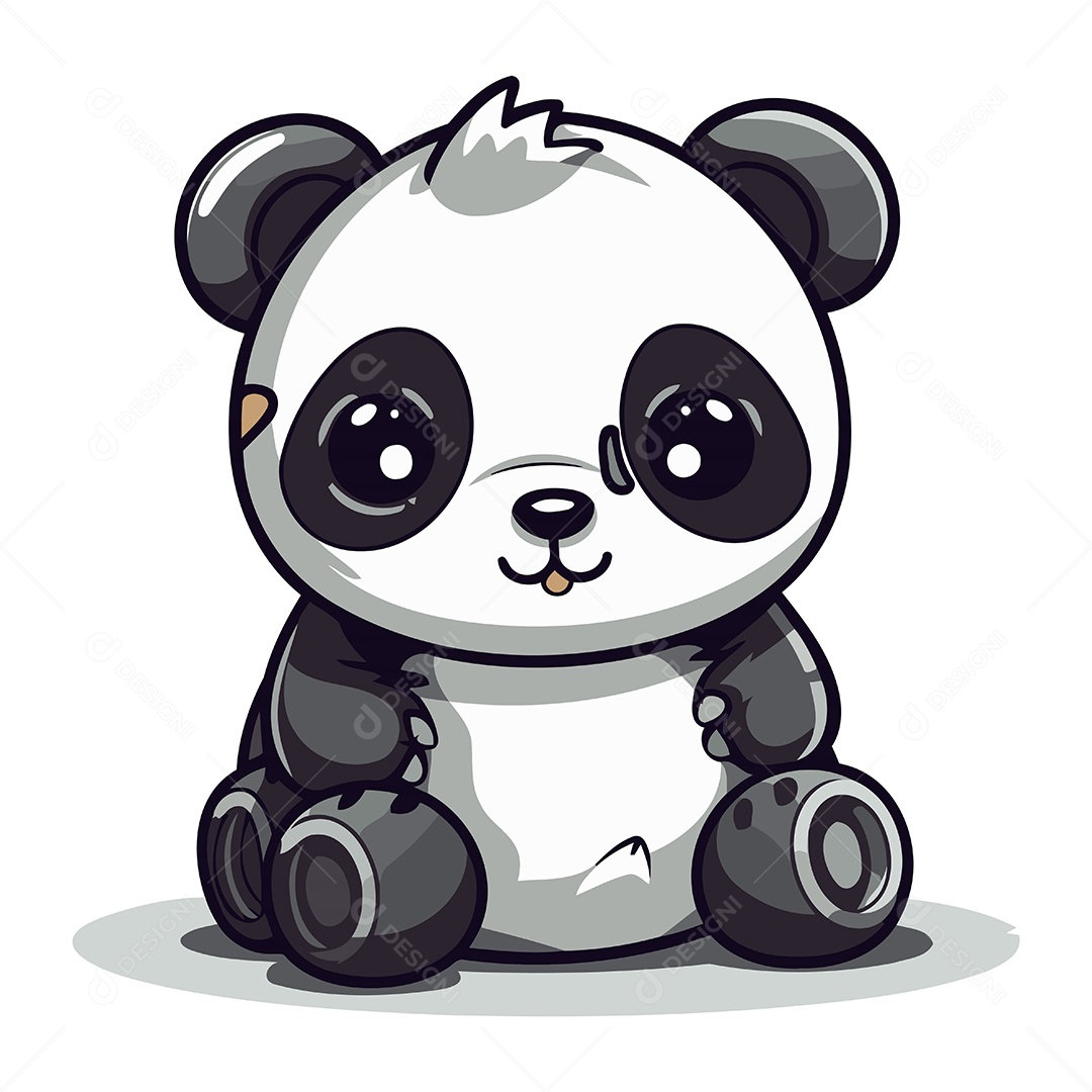 Urso Panda Desenho Animado Ilustração Vetor EPS