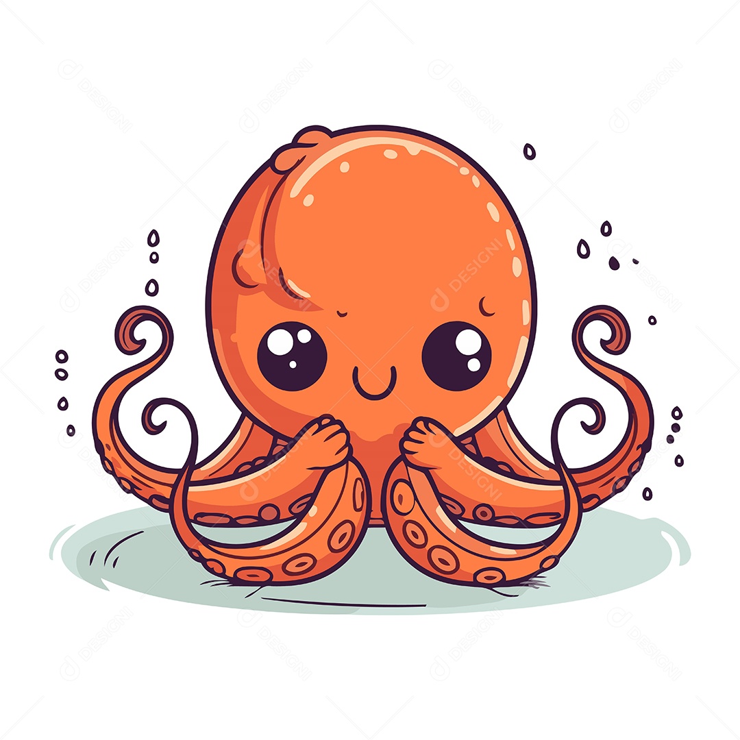 Polvo Desenho Animado Ilustração Vetor EPS