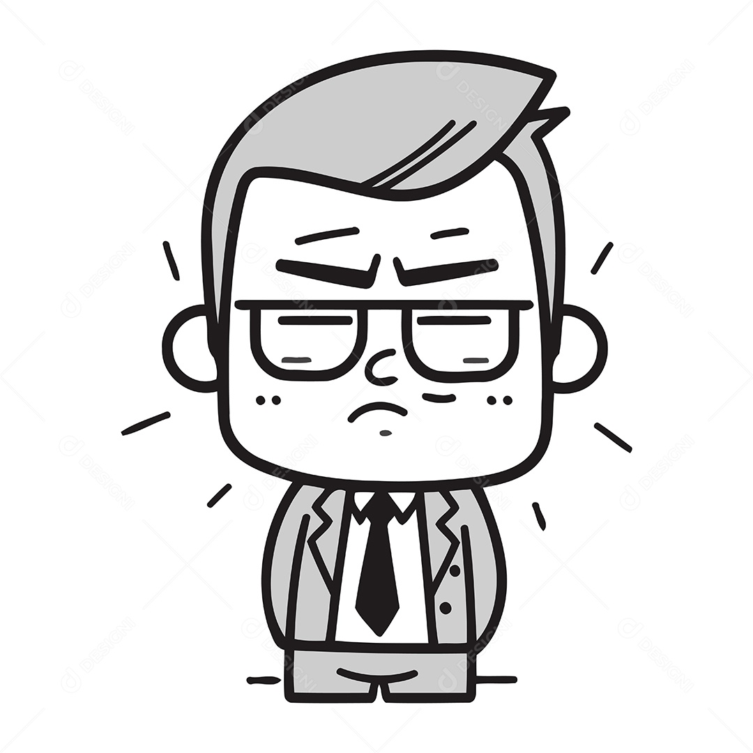 Homem de Terno Desenho Animado Ilustração Vetor EPS